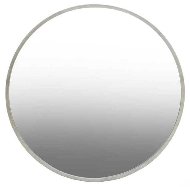 Interiors By Premier Large Antique Silver Round Wall Mirror, Decorative Mirror With Metallic Frame, 100cm Round Statement Mirror Silver
