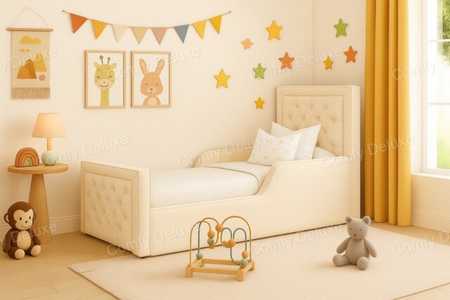 Children's Bed Frame Cream Plush 4ft Small Double