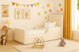 Children's Bed Frame Cream Plush 4ft Small Double