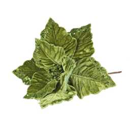 Olive Green Velvet Christmas Poinsettia with Glitter Detail Artificial Flower Decoration 42cm