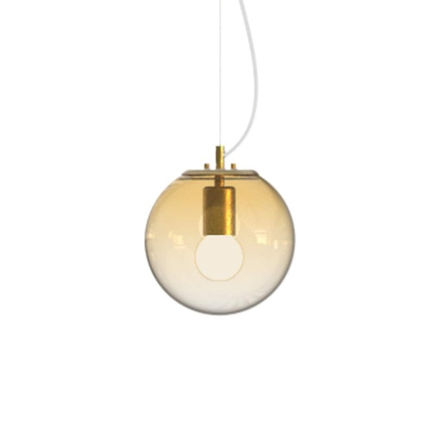 Mapa Clear 20cm Globe Pendant Ceiling Light Amber