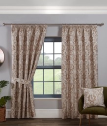 Tegola Pencil Pleat Curtains - Brown - 117cm x 183cm Brown