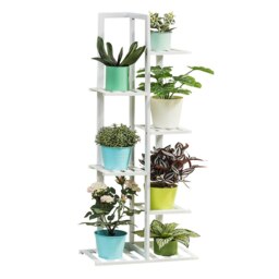 Living and Home Wooden Multi-Tiered Potted Plant Stand - White