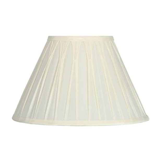 25cm Ivory Poly Silk Pleated Lampshade For Table Lamps