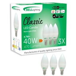 BELL Lighting E14 LED Candle 4.7W Energy Saving Light Bulb Warm White 2700K