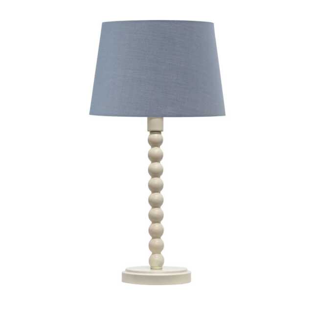 Bobbin - Ivory Lamp with Grey Cotton Shade