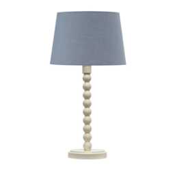 Bobbin - Ivory Lamp with Grey Cotton Shade