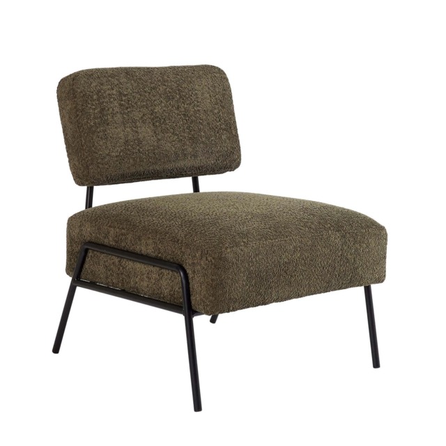 Boucle Accent Chair Black Metal Legs Cream Modern Home Living Seating Furniture Green