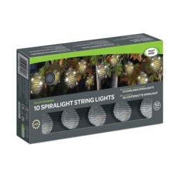 Solar Powered SpiraLight 10 Silver String Lights Clear 1
