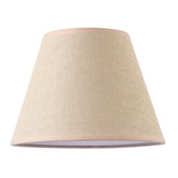 Traditional Rattan Tweed Lamp Shade with Pale Pink Cotton Fabric Trims Pink Pink 1