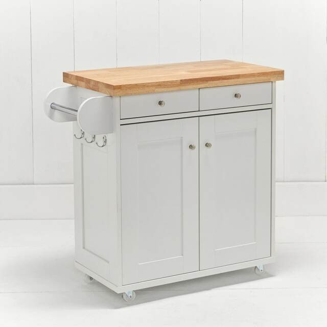 Portland Kitchen Island - Wood - L46 x W95 x H91 cm - White
