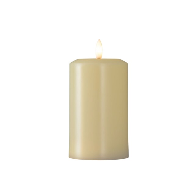 15cm Battery Operated Cream Flickering Flameless LED Pillar Candle
