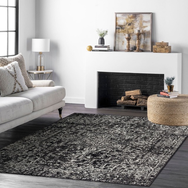 LIVABLISS Harput-Vintage Traditional Boho Rug 160 x 220 cm Grey Blue Orange White