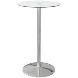 HOMCOM Round Bar Table for 2 People, High Pub Table with Tempered Glass Top Yellow