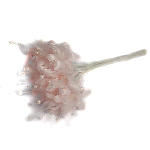 Pink Pearled Baby's Breath Fabric Flowers - 6 Bunches of 12