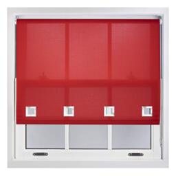 FURNISHED Daylight Roller Blinds with Large Eyelets Cut to Size Sheer Fabric Red Red (W) 120cm x (L) 165cm