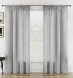 "Rhodes Silver Linen-Look Sheer Voile Panels – Pair 140 x 229cm (55x90"")"