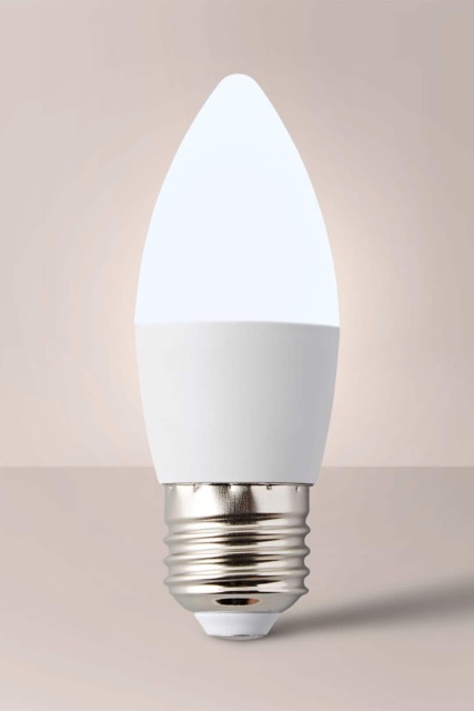 ValueLights E27 Pack of 2 4W Candle Cool White Bulbs