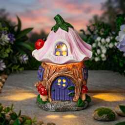 Pixie Roof Fairy House Solar Garden Ornament