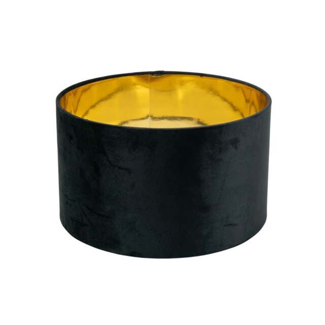 ValueLights Reni Medium Black Velvet Gold Shade and Bulb