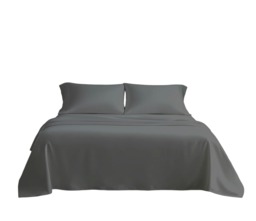 Microfibre Soft Touch Flat Sheet Plain Dyed Bed Linen Grey Grey King