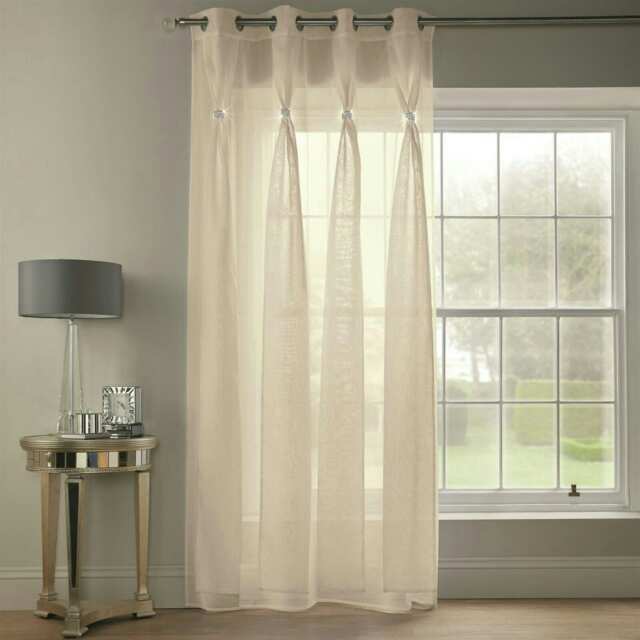 Diana Dolly Voile Eyelet Curtain Panel - Cream - 145cm x 274cm