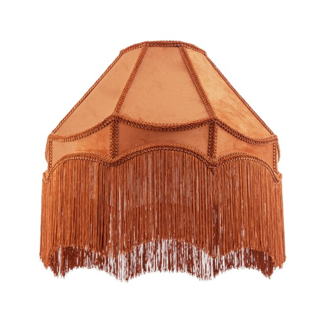 Traditional Victorian Empire 40cm Lamp Shade in Ochre with Tassels Yellow Ochre 1