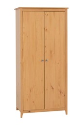 Oslo 2 Door Wardrobe - L54 x W82 x H177 cm - Antique Pine Brown