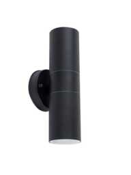 ValueLights Up Down Black Outdoor Garden Stainless Steel Wall Light