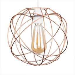 ValueLights Rutherford Copper Metal Basket Cage Ceiling Pendant Light Shade Copper