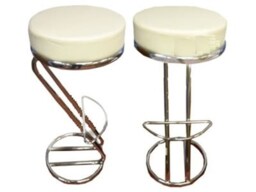 Z Shaped White Breakfast Bar Stool Chrome Frame White
