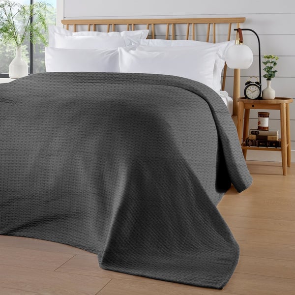 Florian Checked Throw Blanket in Grey