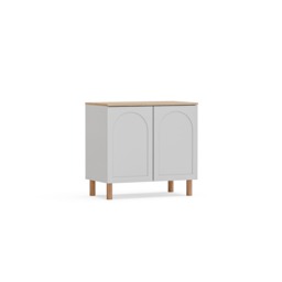Bohem Sideboard 2 Doors W 90 cm x H 85 cm x D 50 cm White Oak and White 1