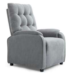 Charlbury Fabric Pushback Recliner Armchair Sofa Fireside Chair (Grey)