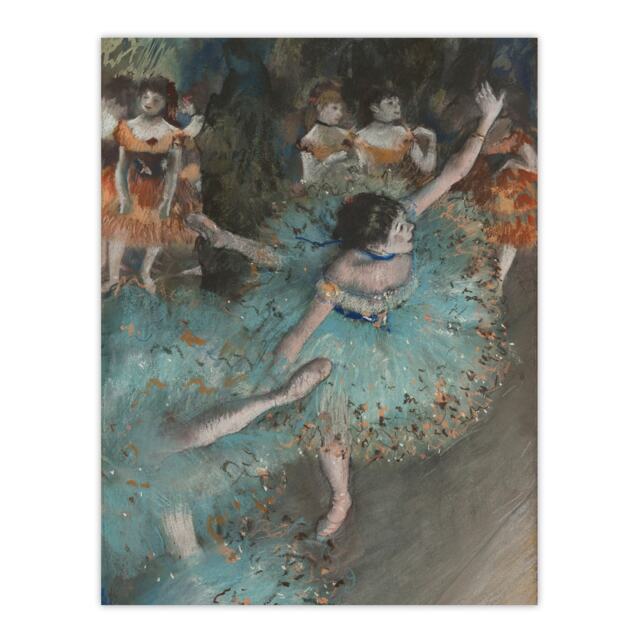 "Swaying Ballet Dancer in Green Degas Vintage Wall Art Poster Print 12X16"""