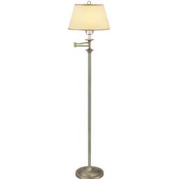Traditional Antique Brass Swing Arm Floor Lamp with Cream Shade Gold Antique Brass 1