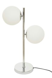 Orsina White Glass With Chrome Table Lamp