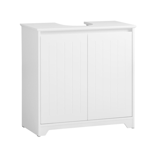SoBuy Under Sink Cabinet with 2 Doors and 1 Shelf, White, 23.6x11.8x23.6 inches, 12.6 kg - BZR108-II-W