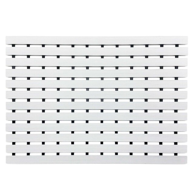 PVC Duckboard Non-Slip Shower Mat - 61cm x 43cm White White