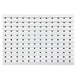PVC Duckboard Non-Slip Shower Mat - 61cm x 43cm White White