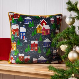 Furn Christmas Together Twilight Town Piped Cushion, Multicolour, 43 x 43cm