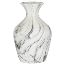 Hill Interiors Ellipse Ceramic Marble Vase White White/Grey 36cm x 23cm x 23cm 1