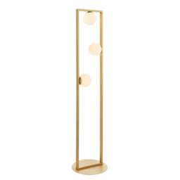 Teo Multi Arm Floor Lamp Brushed Gold Finish, Gloss Opal Glass, 3x G9