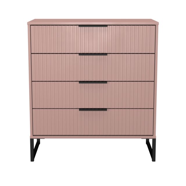 Menai 4 Drawer Chest of Drawers in Kobe Pink (Ready Assembled) Pink Kobe Pink