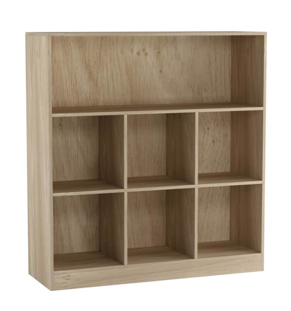 Wide 7-Cube Bookcase Brown 1