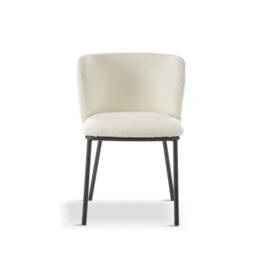 Mandy Boucle Dining Chair (Pack of 2) - L44 x W46 x H75 cm - White White