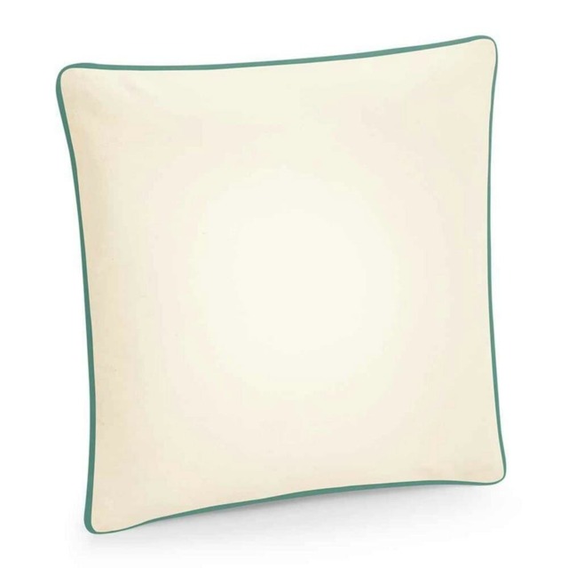 Westford Mill Fairtrade Piped Cushion Cover - Natural/Sage Green - One Size