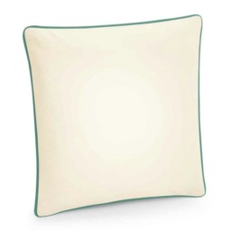 Westford Mill Fairtrade Piped Cushion Cover - Natural/Sage Green - One Size