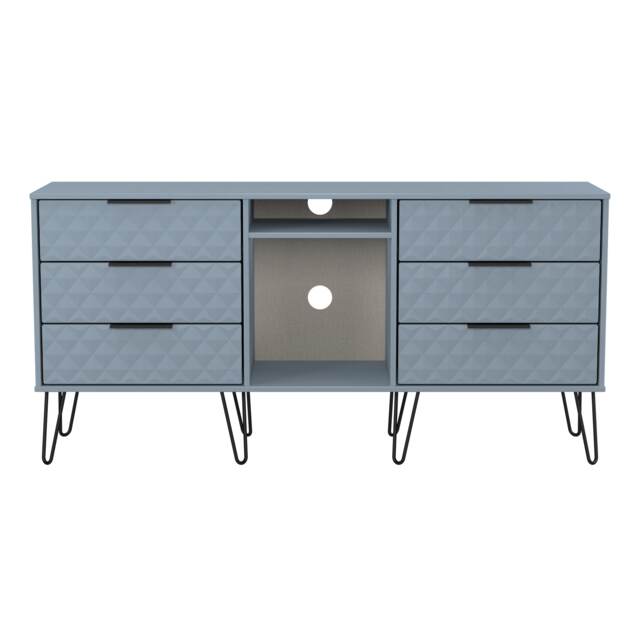Islay 6 Drawer Sideboard in Denim Blue (Ready Assembled) Blue Denim Blue