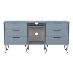 Islay 6 Drawer Sideboard in Denim Blue (Ready Assembled) Blue Denim Blue